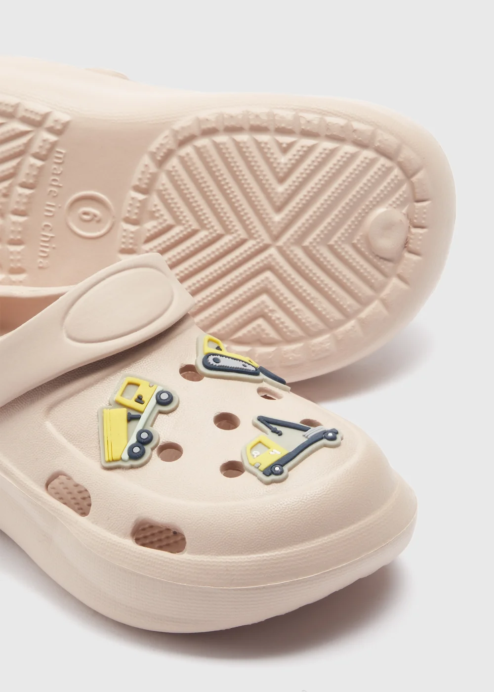 Boys Beige Digger Badge Clogs (Younger 4-11) - Size 4 Infants Image 2