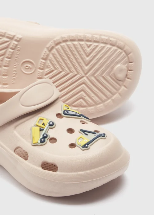 Boys Beige Digger Badge Clogs (Younger 4-11) - Size 4 Infants Image 2