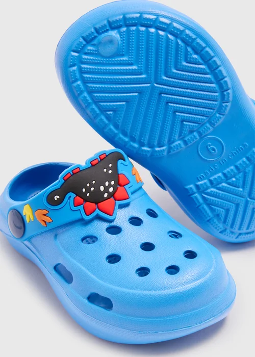Boys Blue Dino Clogs (Younger 4-11) - Size 4 Infants Image 2