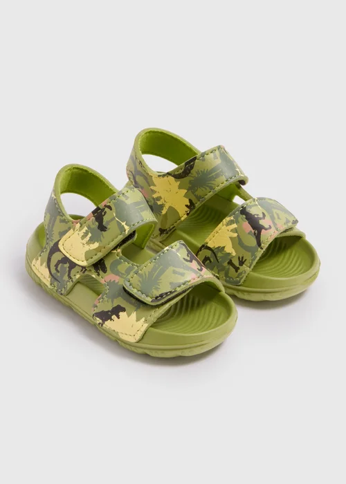 Boys Khaki Dino Eva Sandals (Younger 4-12) - 6 Infant Image 1