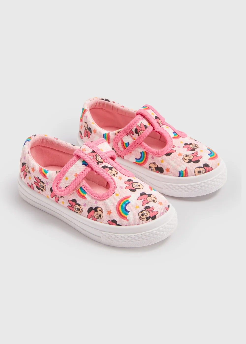 Disney Girls Pink Minnie Canvas Trainers (Younger 4-12) - Size 4 Infants Image 1