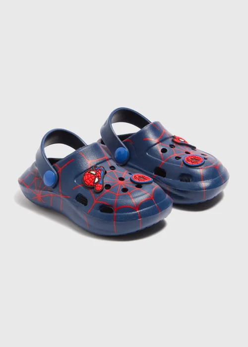 Marvel Kids Blue Spiderman Badge Clogs (Younger 4-12) - Size 4 Infants Image 1