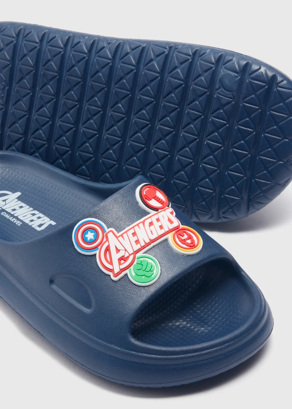 Boys Navy Avengers Cloud Sliders (Younger 12-Older 2) - Size 12 Infants Image 2