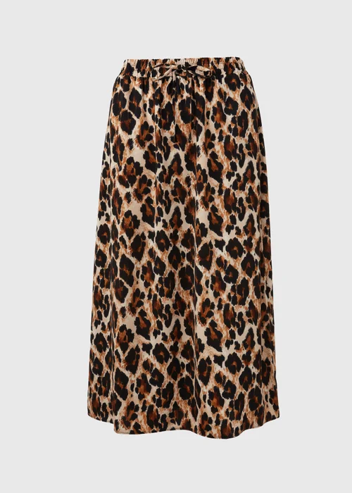 Brown Leopard Print Midi Skirt - 8 Image 5