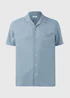 Blue Linen Viscose Shirt - Small Image 5