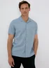 Blue Linen Viscose Shirt - Small Image 3
