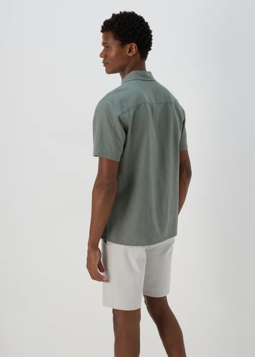 Khaki Linen Viscose Shirt - S Image 2