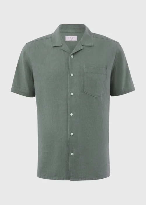 Khaki Linen Viscose Shirt - S Image 5