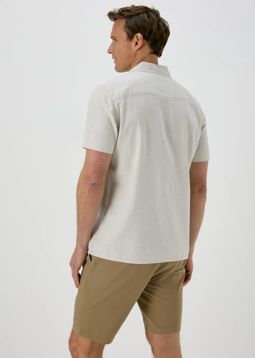Ecru Linen Short Sleeve Shirt - Small Image 2