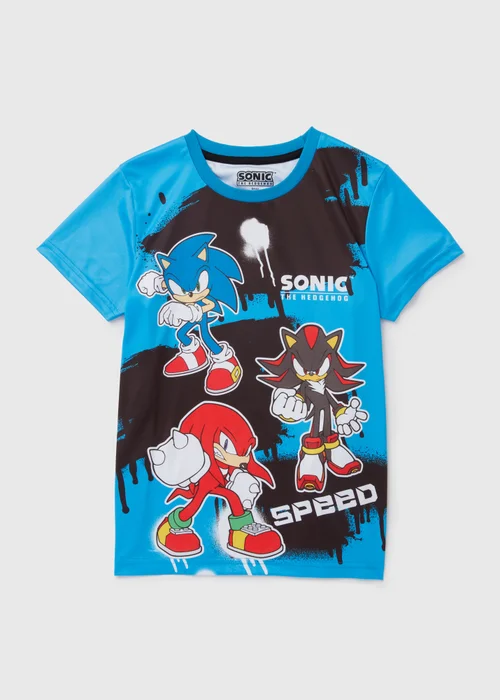 Kids Blue Sonic Short Sleeve T-Shirt (5-12yrs) - 5 Yrs Image 1