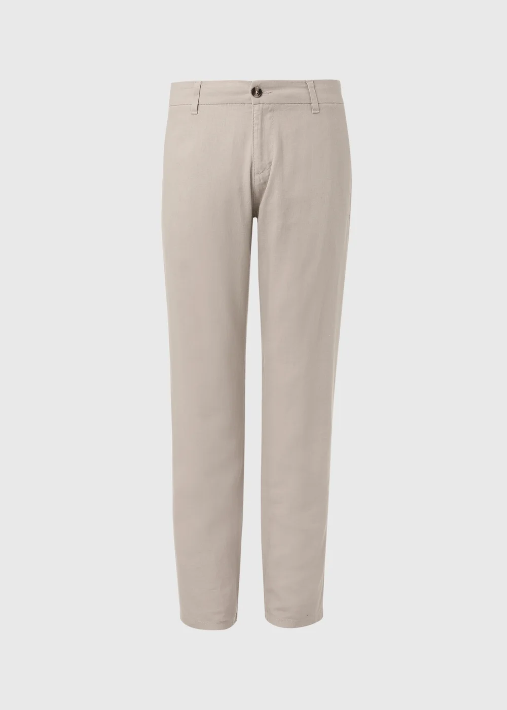 Stone Linen Straight Trousers - 30 Waist Regular Image 5