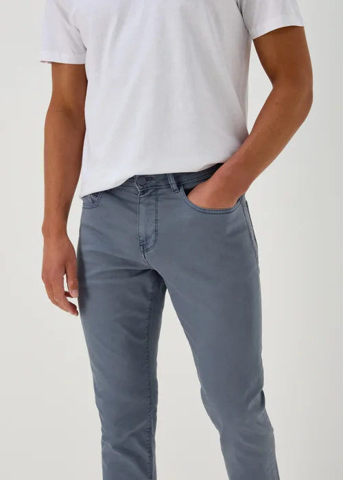 Blue Garment Dye Trousers - 30 Waist Regular Image 3