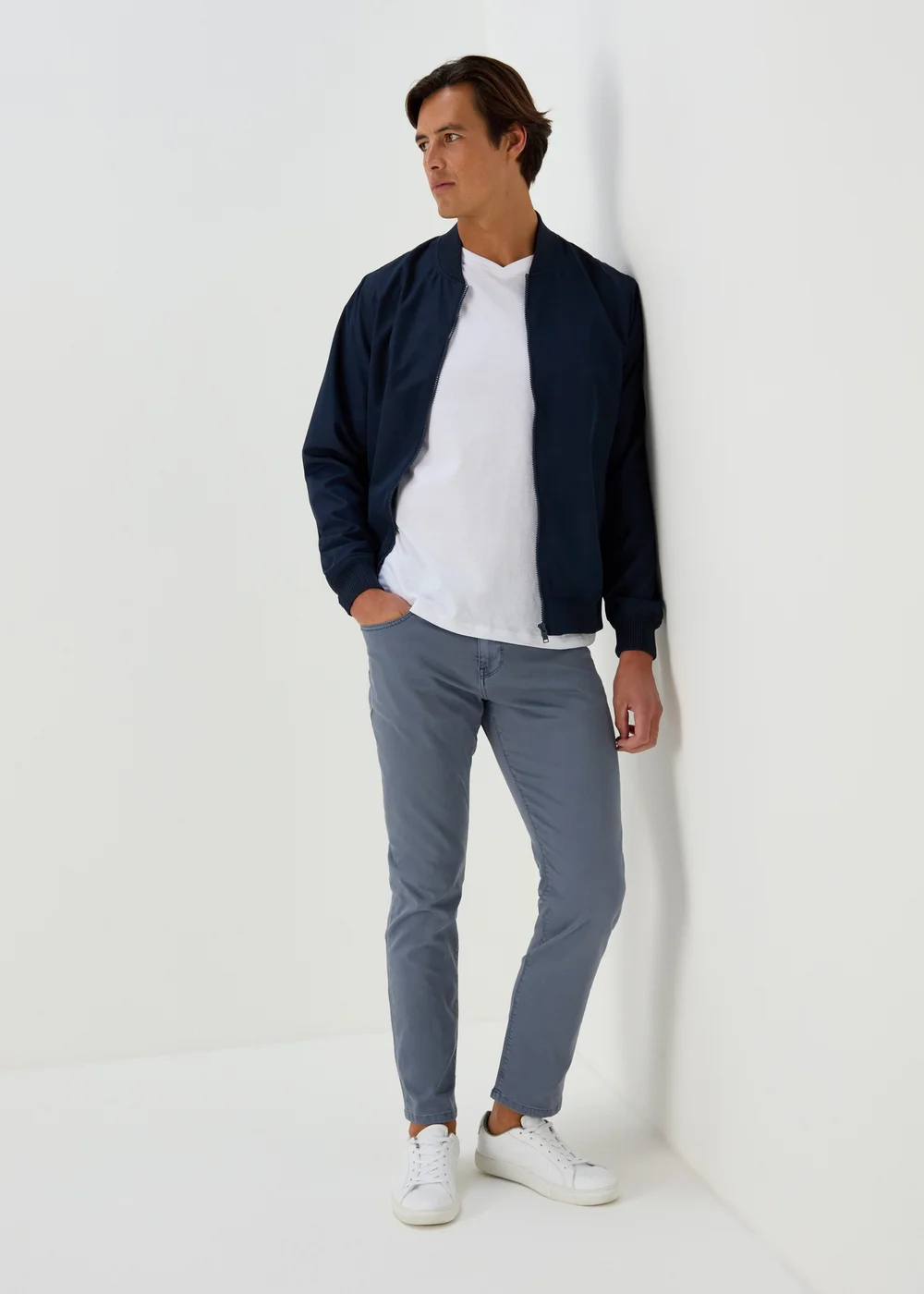 Blue Garment Dye Trousers - 30 Waist Regular Image 4