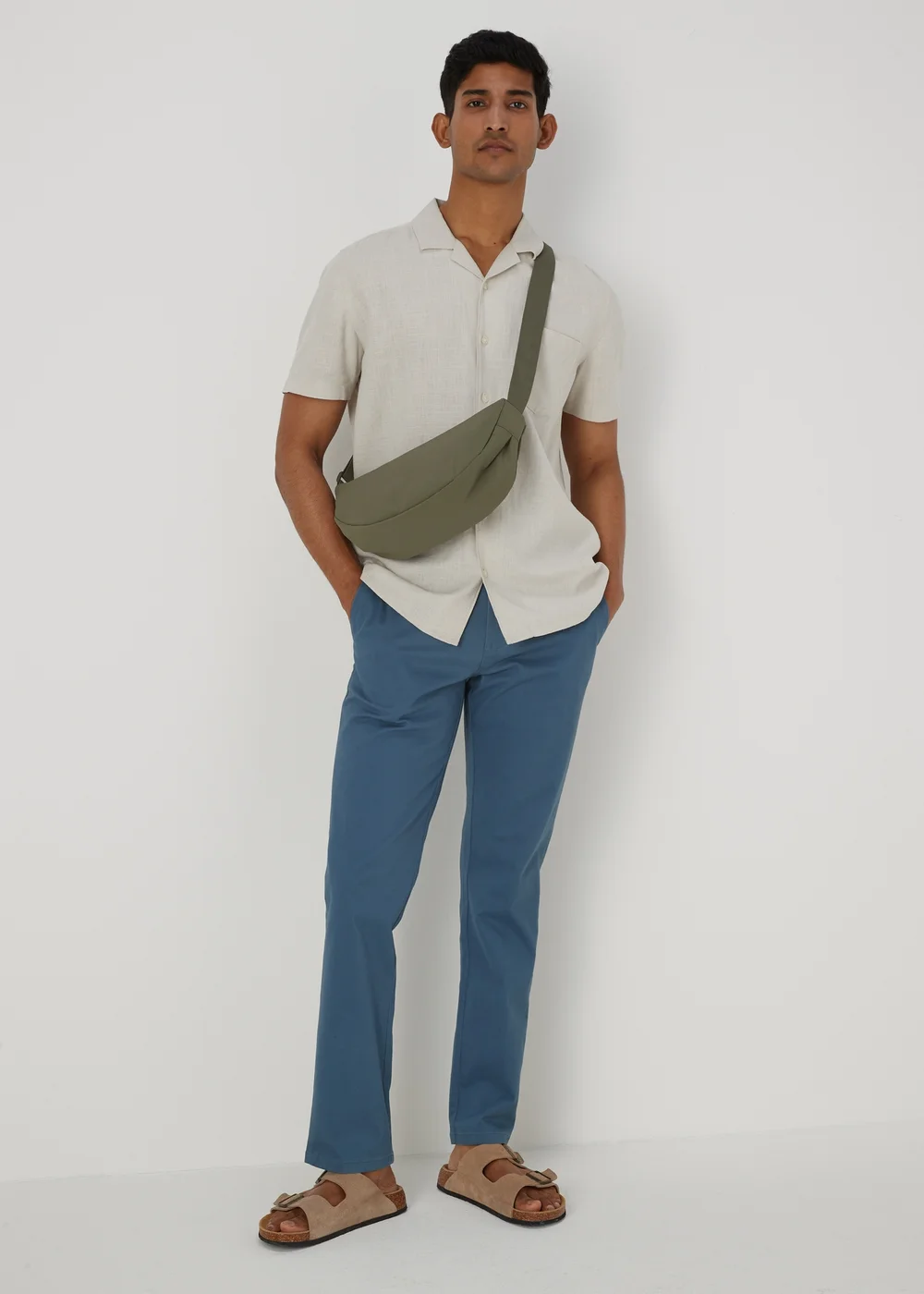 Blue Slim Fit Chinos - 30 Waist Regular Image 4
