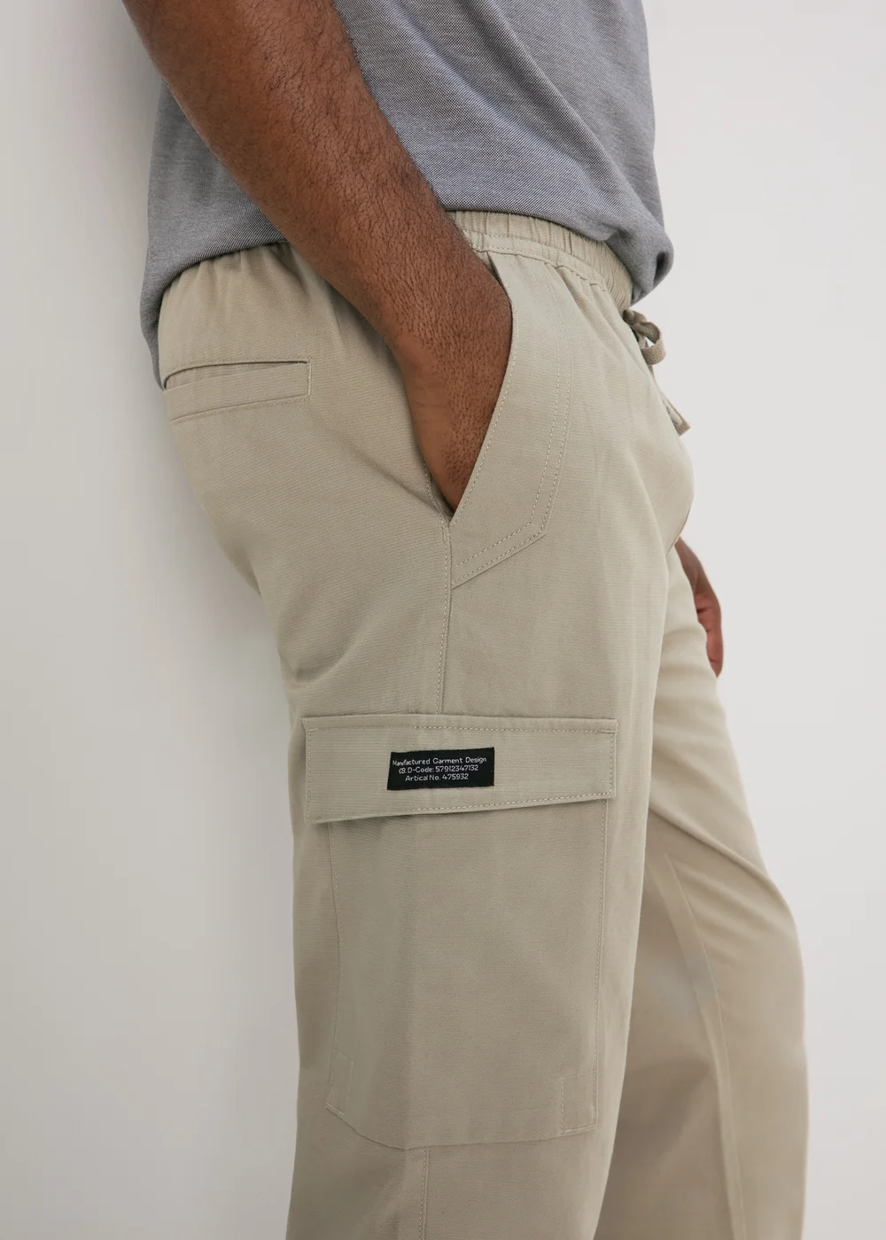Sage Textured Cargo Trousers - Small Image 3