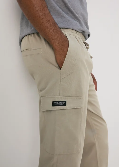 Sage Textured Cargo Trousers - Small Image 3