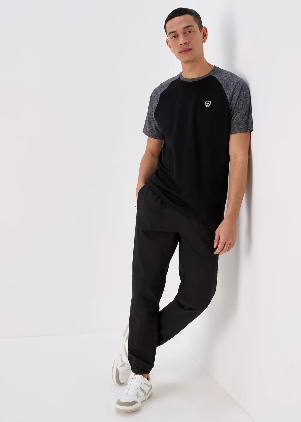 Black Ribbed Waist Cargos - Small Image 1