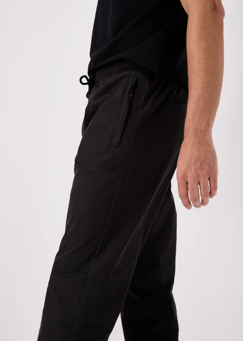 Black Ribbed Waist Cargos - Small Image 3
