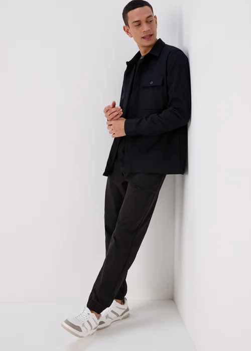 Black Ribbed Waist Cargos - Small Image 4