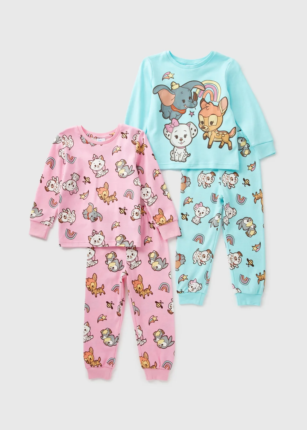 Disney 2 Pack Kids Aqua Pyjama Sets (9mths-7yrs) - Age 9 - 12 Months Image 1