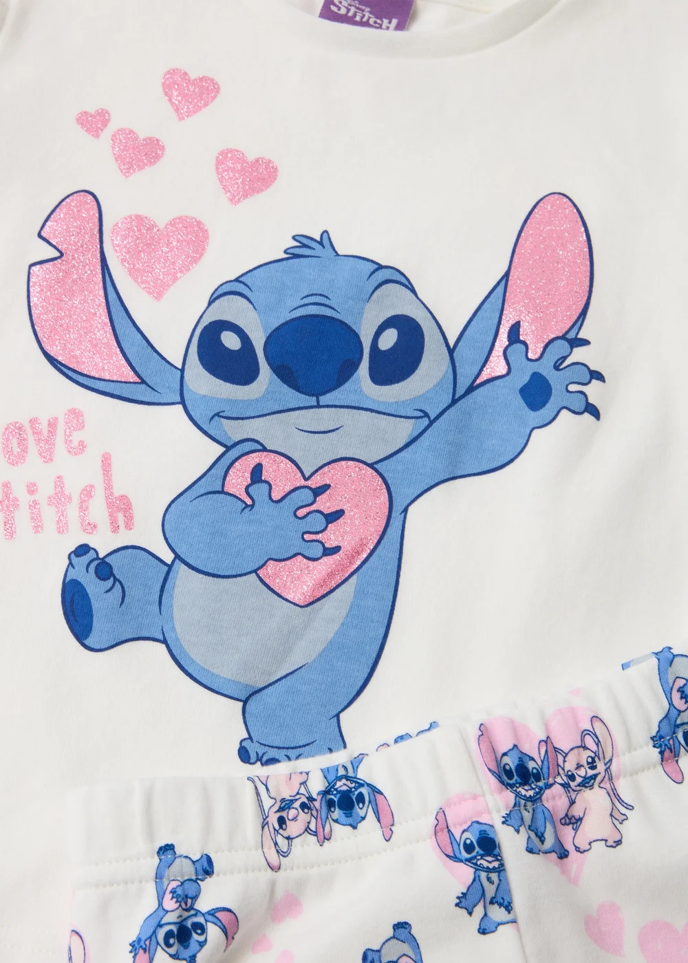 Disney Kids Cream Stitch Pyjama Set (9mths-7yrs) - Age 18 - 23 Months Image 2