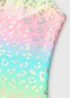 Girls Multicoloured Foil Leopard Print Swimsuit (6-13yrs) - 6-7 Yrs Image 2