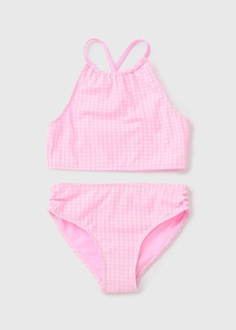 Girls Pink Gingham Bikini Set (6-14yrs) - Age 14 Years Image 1