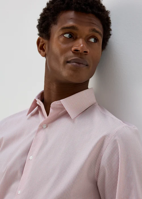 Taylor & Wright Pink Check Regular Shirt - Small Image 3