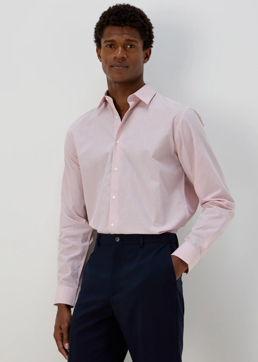 Taylor & Wright Pink Check Regular Shirt - Small Image 1