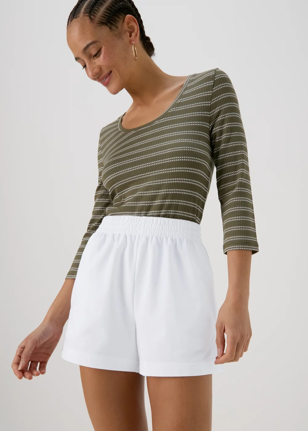 White Basic Shorts - S Image 1