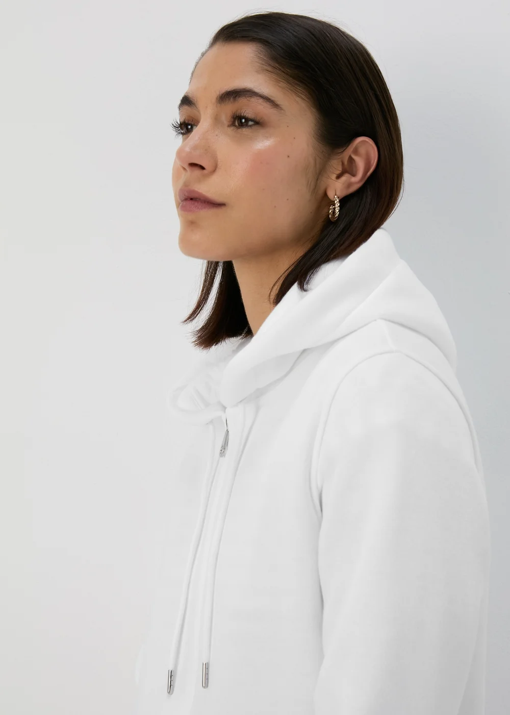 White Zip Hoodie - S Image 3