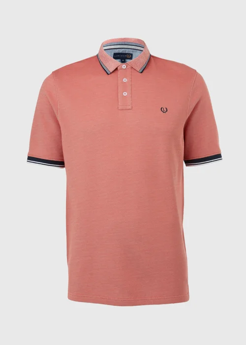 Lincoln Peach Textured Polo T-Shirt - S Image 5