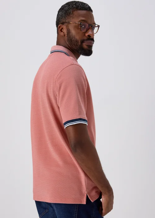 Lincoln Peach Textured Polo T-Shirt - S Image 2