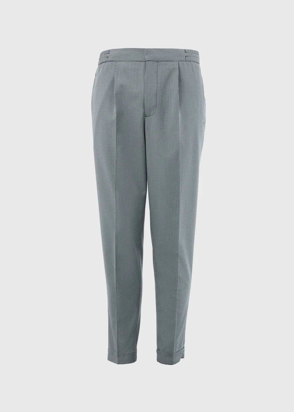 Taylor & Wright Grey Blue Pattern Pleated Trousers - 30/L31 Image 5