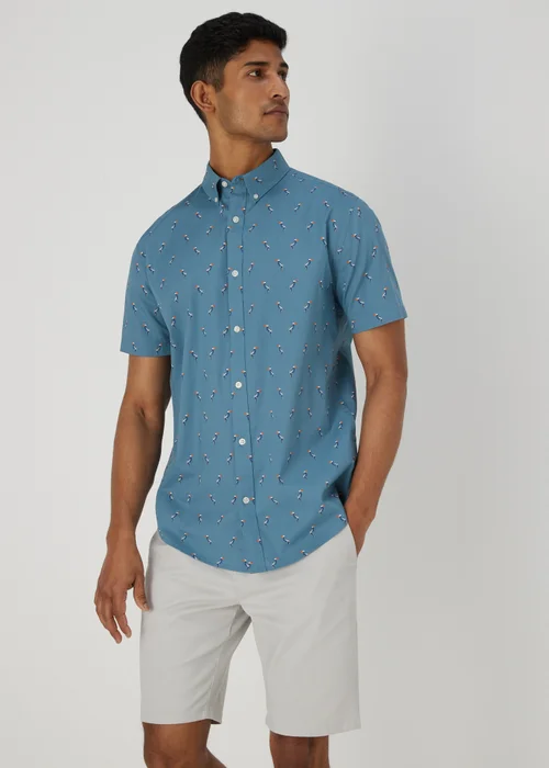 Blue Toucan Short Sleeve Shirt - Small Image 1