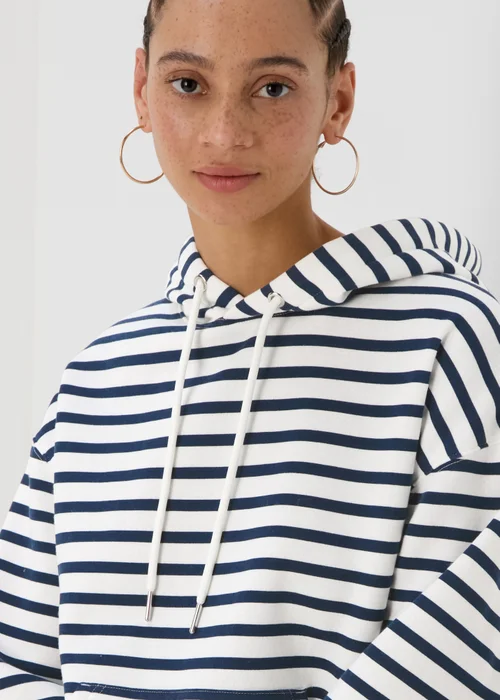 Cream Basic Stripe Hoodie - S Image 3