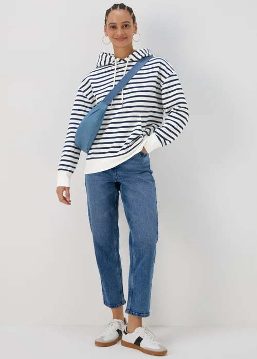 Cream Basic Stripe Hoodie - S Image 4