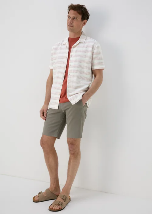 Pink Horizontal Stripe Textured Shirt - Small Image 4