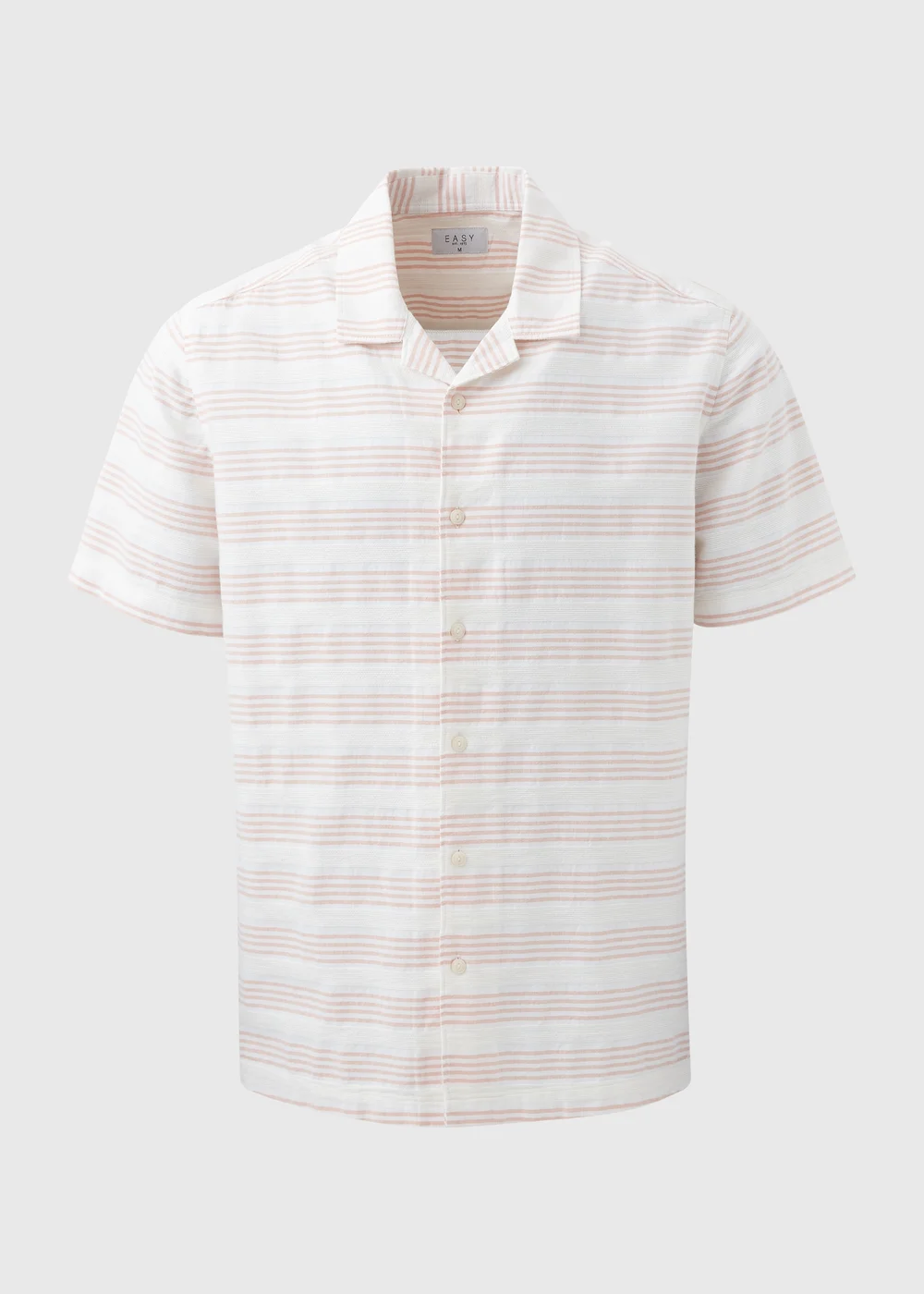 Pink Horizontal Stripe Textured Shirt - Small Image 5