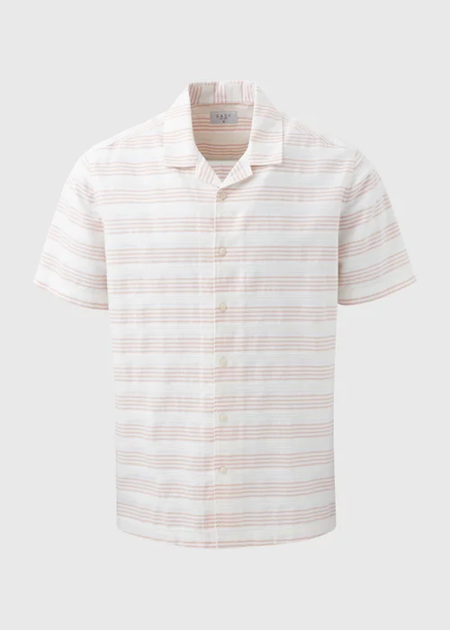 Pink Horizontal Stripe Textured Shirt - Small Image 5