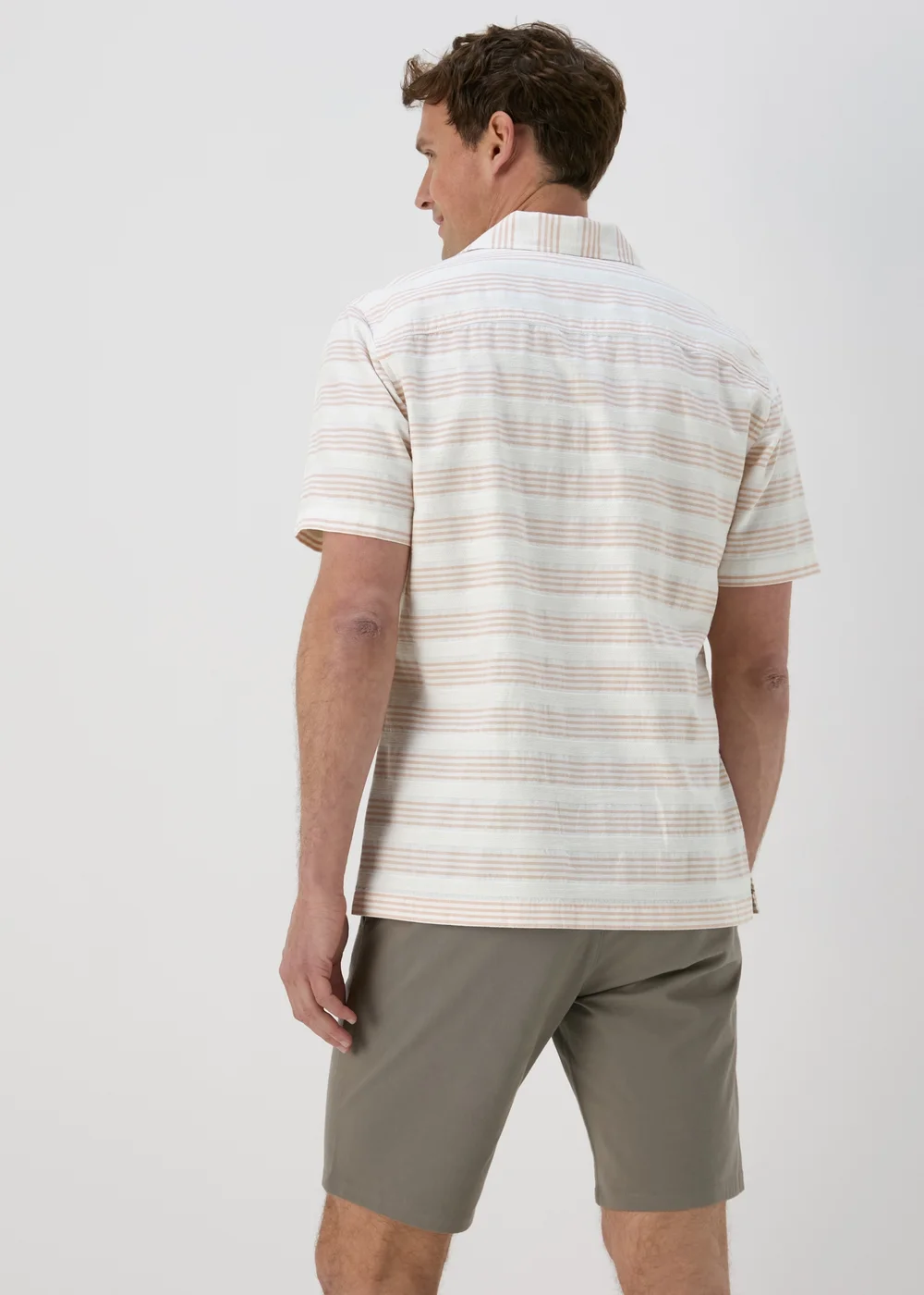 Pink Horizontal Stripe Textured Shirt - Small Image 2
