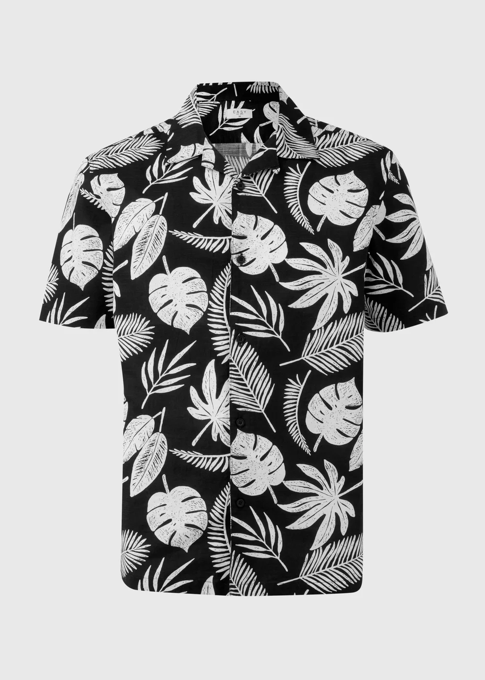 Mini Me - Black Large Leaf Print Shirt - Small Image 5