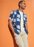 Blue Vivid Print Short Sleeve Shirt - Small Image 6
