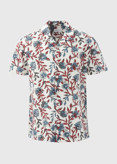 Ecru Red Floral Print Shirt - Small Image 5