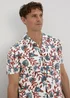 Ecru Red Floral Print Shirt - Small Image 3