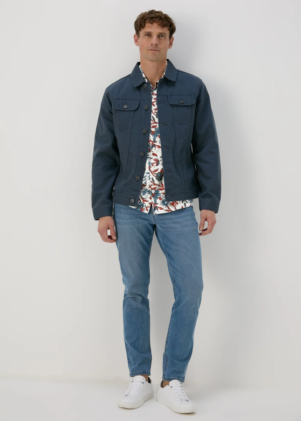 Ecru Red Floral Print Shirt - Small Image 4