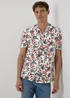 Ecru Red Floral Print Shirt - Small Image 1