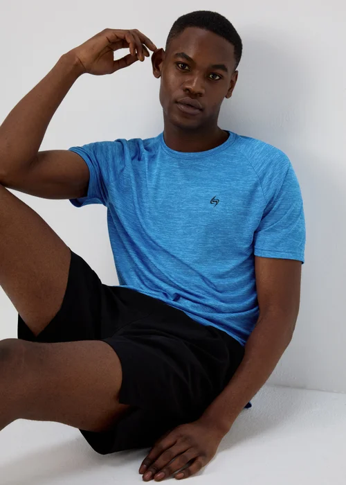 Souluxe Blue 2 Tone T-Shirt - Small Image 4