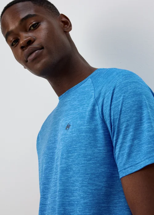 Souluxe Blue 2 Tone T-Shirt - Small Image 3