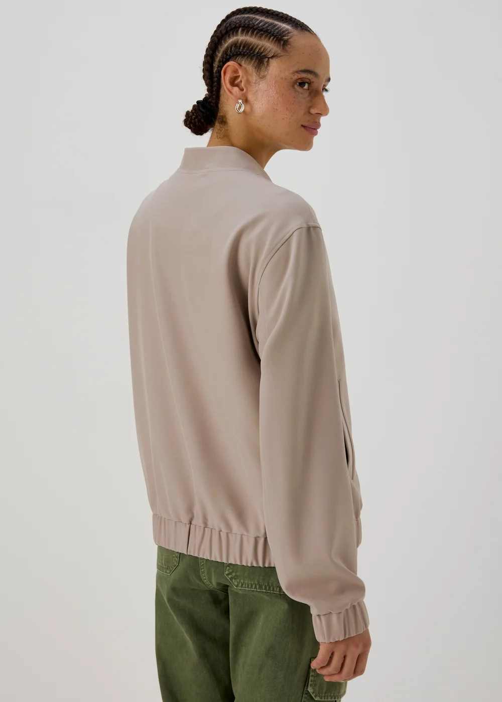 Taupe Soft Bomber - 8 Image 2